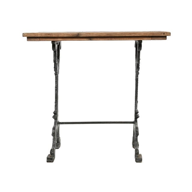 Cast Iron and Patinated Wood Bistro Table For Sale - Image 3 of 9