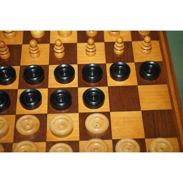 Vintage English Pattern Boxwood & Ebonised Chess Set, 1950, Set of 32 For Sale - Image 14 of 16