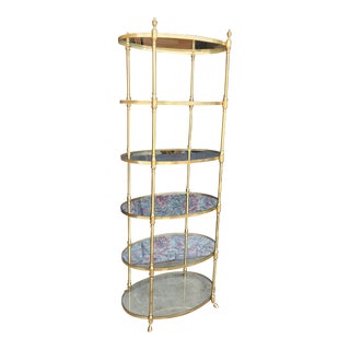 Vintage 1970's LaBarge Italian Solid Brass Etagere For Sale