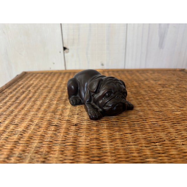 MCM Carved Ebony Pug For Sale - Image 9 of 12