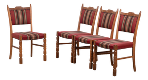 Brutalist Oak Dining Chairs by H. Kjærnulf, Denmark, 1960s, Set of 4