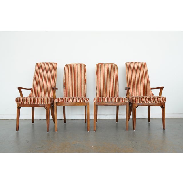 Brown Vintage Attributed to Hickory Manufacturing Co. Burl Wood Dining Chairs (Set of 8) For Sale - Image 8 of 18