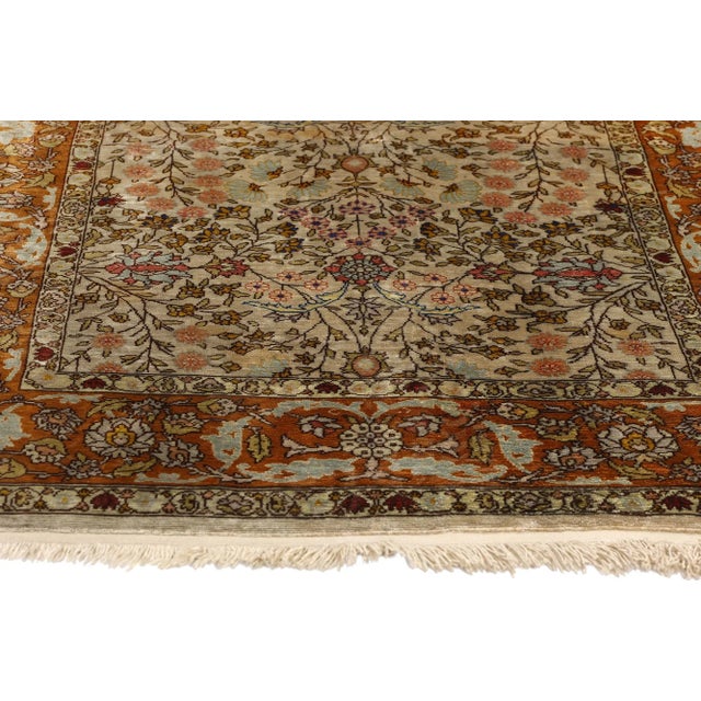Late 20th Century Vintage Turkish Silk Hereke Rug - 02'02 X 03'04 For Sale - Image 5 of 9