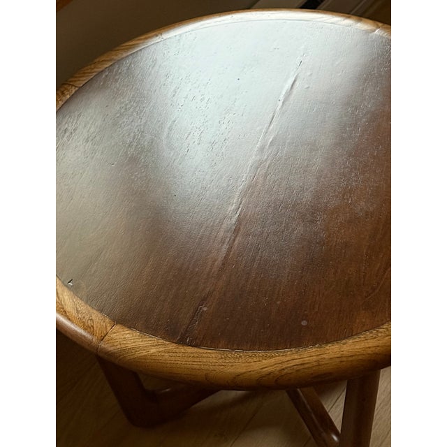 Lane Perception Walnut Ash Round Table 1968 For Sale - Image 12 of 12