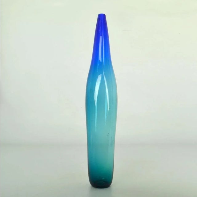 Glass Blue Hand Blown Vases by Floris Meydam and Siem Van De Marel, 1960s, Set of 3 For Sale - Image 7 of 10