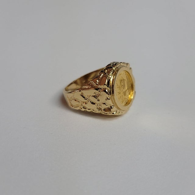2020s 1991 Nugget Panda Coin Ring, Size 9 For Sale - Image 5 of 6