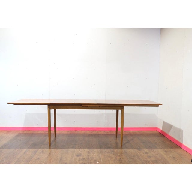 Brown Mid Century Modern Extending Dining Table by Morris of Glasgow 8 Seater For Sale - Image 8 of 15
