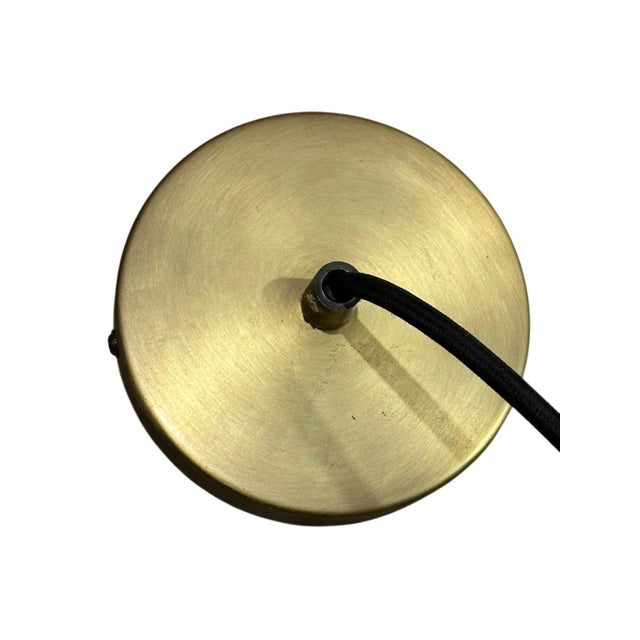 Good condition This timeless fixture boasts a perfectly spherical, opaque milk glass diffuser that casts a soft, inviting...