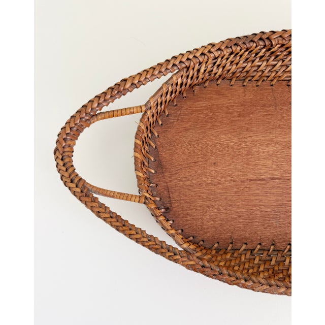 Antique Oval French Wicker Tray For Sale In Sacramento - Image 6 of 8