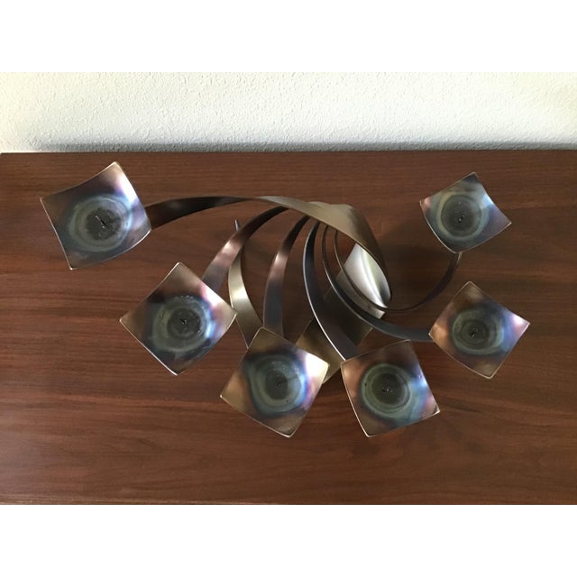 Metal Vintage Ferart Six Tier Candle Holder For Sale - Image 7 of 10