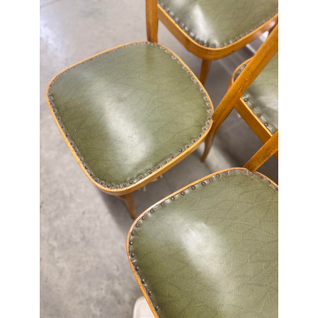 1950s Italian Dining Chairs With Sculptural Backs in the Style of Pirelli Sapsa - Set of 5 For Sale - Image 9 of 15