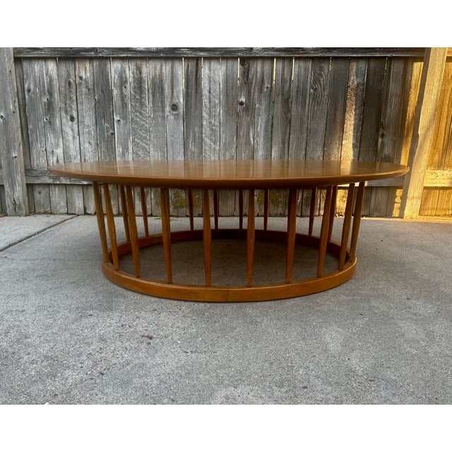 Vintage Mid Century spindle coffee table by John Van Koert for Drexel's "Profile" collection introduced in 1955. Marked on...