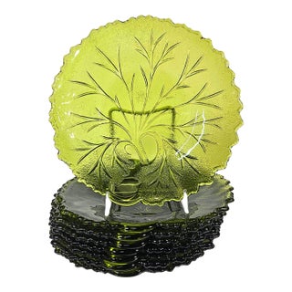 Avocado Leaf Plates- Set of Eight For Sale