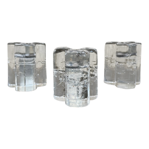1970s Timo Sarpaneva Iittala Arkipelago Glass Three Lobe Candle Holder. Set of Three