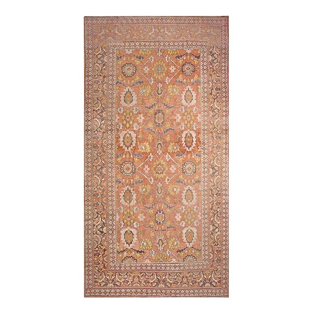 Antique Large Scale Rustic Color Persian Khorassan Gallery Size Rug 8 x 15'8" For Sale