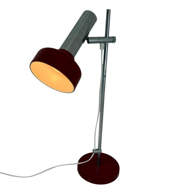 Burgundy Red Desk Lamp from Gura, Germany, 1970s For Sale - Image 4 of 11