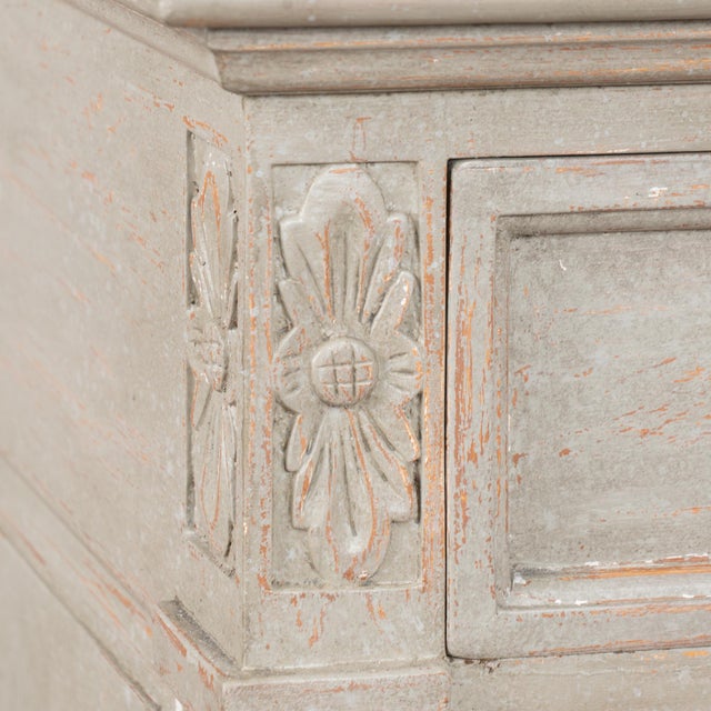 Late 19th Century Swedish Gray Painted Gustavian Style Sideboard Buffet For Sale - Image 12 of 17