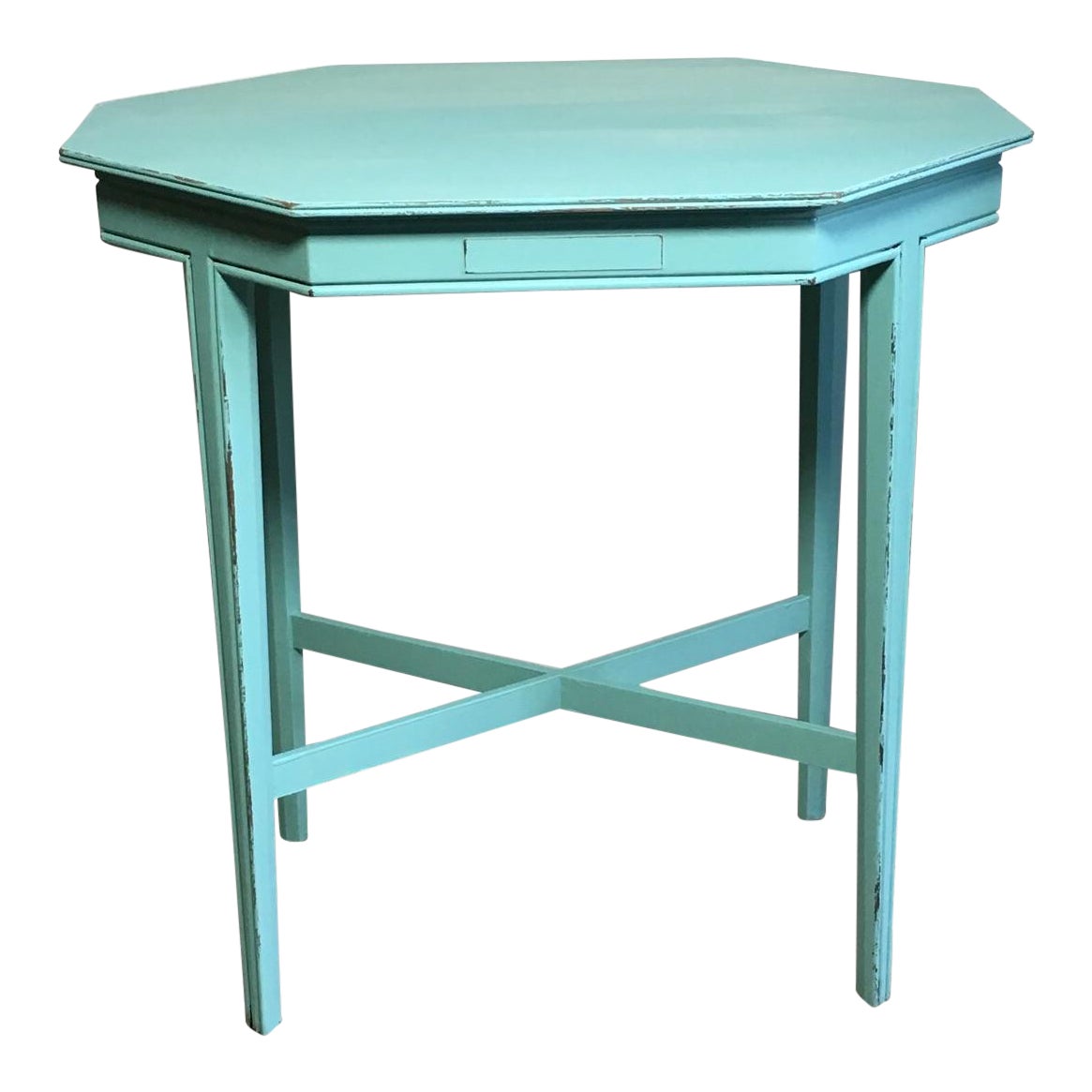 Shabby Chic Turquoise Side Table Chairish