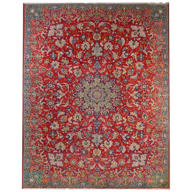 Mid-20th Century Isfahan Rug For Sale - Image 11 of 11