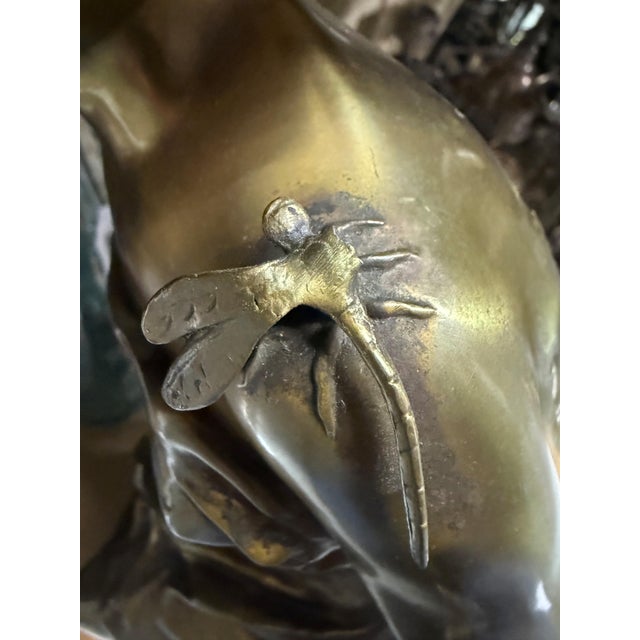 Antique Bronze Classical Draped Female Figure Sculpture Signed De Broussé, Early 20th Century For Sale - Image 10 of 11