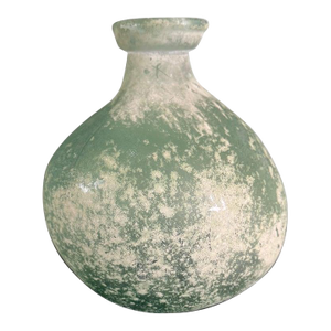 Spanish Seafoam Hand-Blown Glass Vase, Weathered Finish