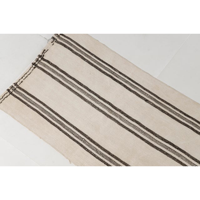 Turkish Oushak Anatolian Wool Stripe Kilim Rug For Sale - Image 3 of 9