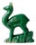 Art Deco Saint-Clément Emerald Green Ceramic Deer Sculpture by Charles Lemanceau, France, 1930s For Sale