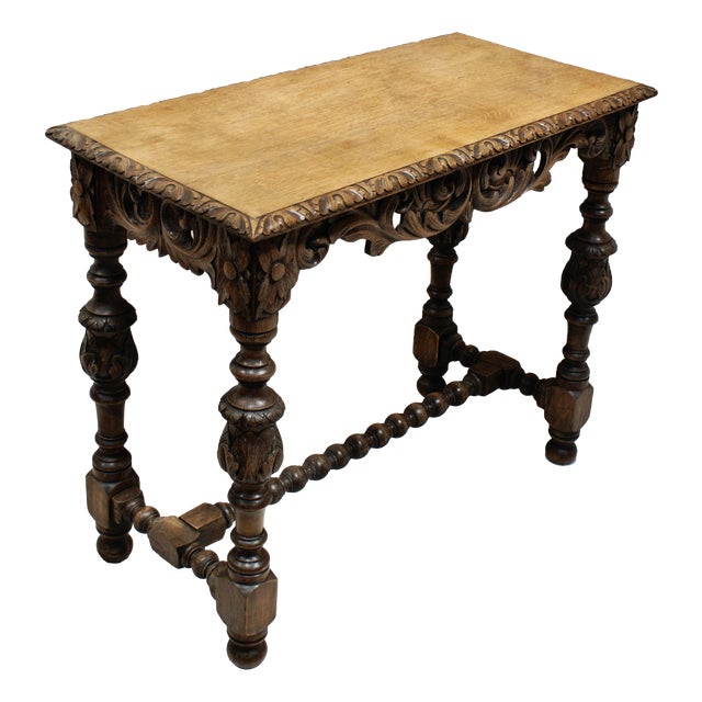 Victorian Oak Hall Table, 1890s For Sale