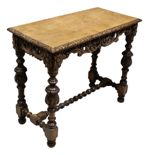 Victorian Oak Hall Table, 1890s