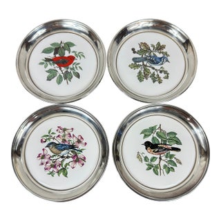 Vintage Sheridan Silver Plated Coasters For Sale
