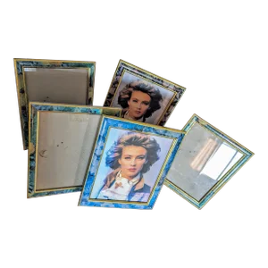 80's Pastel Lacquered Picture Frames Set of 5