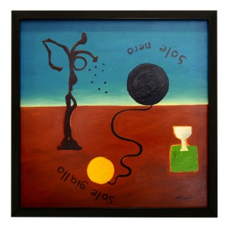 Antonio Minopoli, Sole Nero Sole Giallo, Acrylic on Canvas, 2009 For Sale