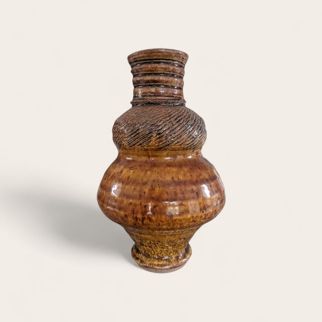 Mid 20th Century Vintage Lava Glazed Stoneware Vessels- A Pair For Sale - Image 5 of 10