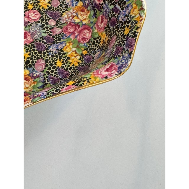 1930's Made in England Royal Winton Chintz Hazel Pattern Square Serving Bowl For Sale - Image 12 of 16