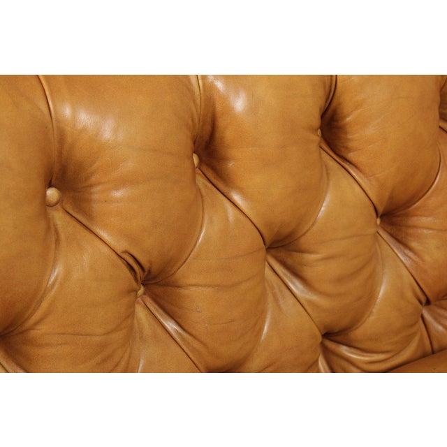 Antique English Regency Mahogany and Tufted Leather Sofa For Sale - Image 4 of 12