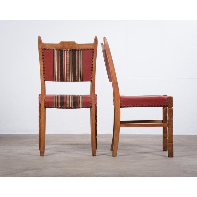1960s Brutalist Oak Dining Chairs by H. Kjærnulf, Denmark, 1960s, Set of 4 For Sale - Image 5 of 6