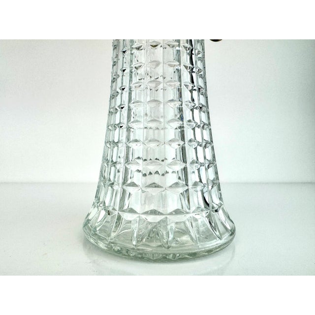 1960s Mid-Century Italian Cut Glass and Silverplate Claret Jug For Sale - Image 9 of 16