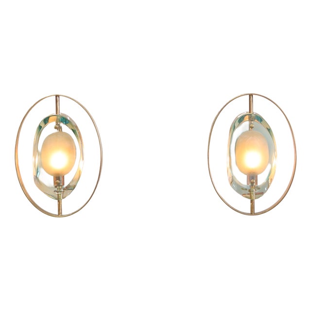 Model 2240 Wall Lights by Max Ingrand for Fontana Arte, 1959, Set of 2 For Sale