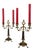 19th Century Antique French Brass and Ebony 2-Light Candelabras, Set of 2 For Sale