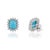 Metal Vintage Inspired 14k Gold 3.88ct Turquoise & Diamond Stud Earrings- A Pair For Sale - Image 7 of 14