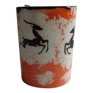 Mid-Century Czechoslovakian Orange and White Vase