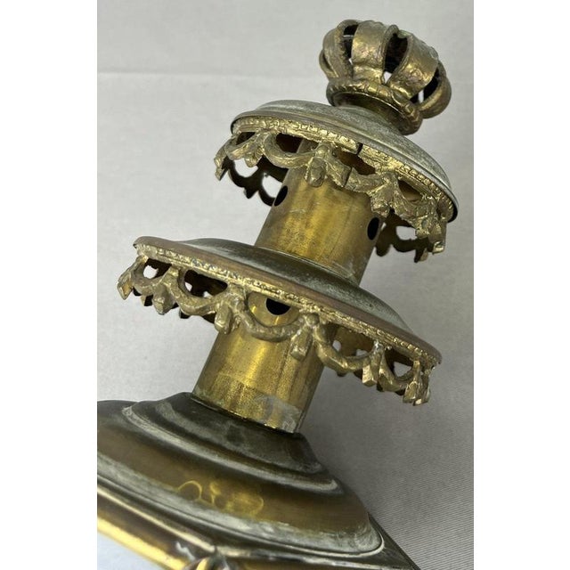 Antique French Glass Lantern Wall Sconces, Set of 2 For Sale - Image 11 of 14