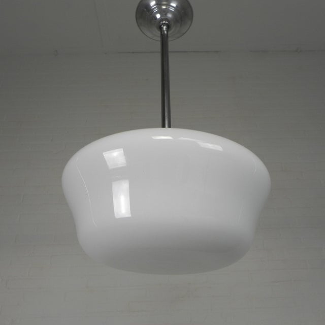Art Deco Pendant Lamp with White Shade, 1930s For Sale - Image 13 of 13