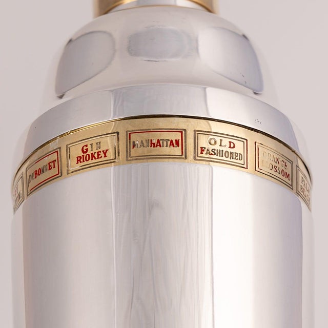 20th Century English Silver-Plated Recipe Cocktail Shaker, 1930s For Sale - Image 10 of 11
