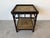 Vintage Palecek Faux Bamboo Carved and Rattan Two-Tier Side Table For Sale - Image 4 of 11