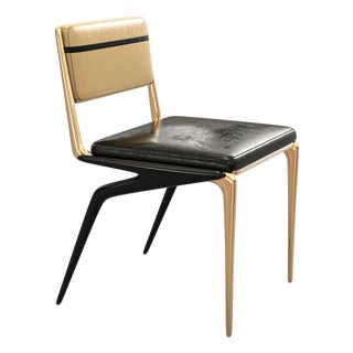 "Martin" Chair, With Bronze & Stainless Steel, Tailor Made Leather For Sale