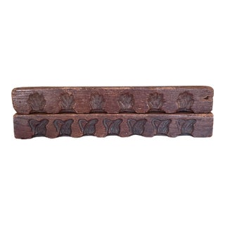 Likely Antique Dutch Carved Wood Molding Samples With Botanical Motifs, Set of Two From Kunsthandel De Luifel Hilversum. For Sale