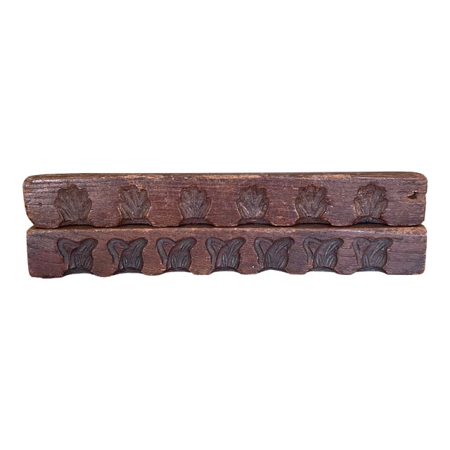 Likely Antique Dutch Carved Wood Molding Samples With Botanical Motifs, Set of Two From Kunsthandel De Luifel Hilversum. For Sale