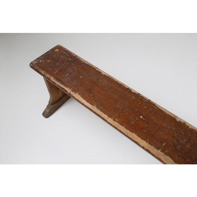 French Rustic Bench in Oak with Carvings, 1850s For Sale - Image 9 of 11
