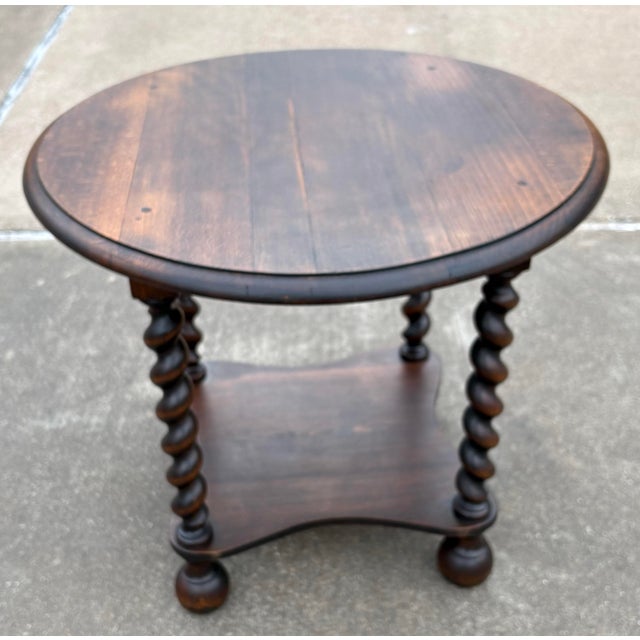 Vintage English Barley Twist Side Table For Sale In Dallas - Image 6 of 7